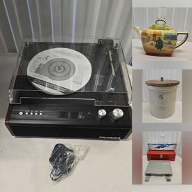MaxSold Auction: This online auction features glass-top table, guitar, vinyl records, table lamps, gaming gear, yarn, crock, decorative teapot, power & hand tools, art glass, art pottery, pet products, and more!