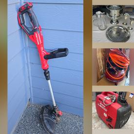 MaxSold Auction: This auction features  Lamps, Glassware, Kitchen Tools, Generator, Camping Gear, Hand Tools, Survey Equipment, Shelving, Home Repair Supplies, Outdoor Fountain, Garden Tools, Truck Hitch, Ladders, Books  and much more.