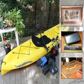 MaxSold Auction: This online auction features furniture, rugs, electronics, office supplies, artwork, books, musical instruments, kitchenware, kitchen appliances, kayak and much more!