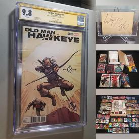 MaxSold Auction: This online auction features comics, home electronics, sports trading cards, Yu-Gi-Oh cards, WoW cards, NIB computer desk, LoTR cards, Harry Potter cards, Pokemon cards, Star Wars collectibles, GoT cards, small kitchen appliances, video games, posters, and more!