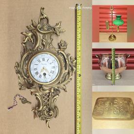 MaxSold Auction: This online auction features vintage shorthand writer, vintage brass fire extinguishers, vintage decanter set, antique sewing machine, vintage movie projectors, antique wall telephones, vintage nautical pieces, vintage brass planters, antique brass kettles, antique chandeliers, vintage weather centers, oil lamps, antique door knobs, vintage trivets, antique drafting tools, vintage lamp shades, and more!n
