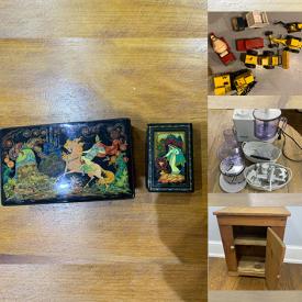 MaxSold Auction: This online auction features counter stools, sports collectibles, blanket chest, patio furniture, character cake pans, vintage toys, hand tools, garden tools, yard games, winter tire, desk, gaming gear, women’s shoes, golf clubs, small kitchen appliances, and more!