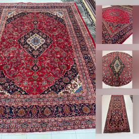 MaxSold Auction: This online auction features Persian rugs & runners including Kashan, Gabbeh, Mashhad, Turkman, Arak, and Kilim.