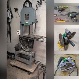 MaxSold Auction: This online auction features water & snow skis, power & hand tools, rolling tool chest, automotive parts, hardware, floor jacks, air compressor, generators, chainsaws, electric winch, traffic/street signs, engines, garden tools, vintage tools, tiller, leaded glass window, bikes, chain hoist, loading ramps, NIB outdoor lanterns, pressure washer, vintage tube TV, vintage sewing machine, BBQ grill, lawn mower, and more!