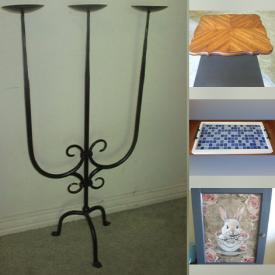 MaxSold Auction: This online auction features collector plates, nesting hens, stone sculpture, Portmeirion teapot, uncut promo sheets, vintage books, planters, antique oil lamp, wicker chair, vintage Avon vanity set, art glass lamp, NIB vanity light, perfume bottles, children’s books, art pottery, power tool, insulators, vintage tins, outside toys, comics, vintage tools, and more!