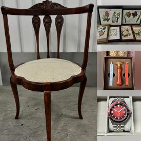 MaxSold Auction: This online auction features photo studio accessories, mantel clock, garden tools, rabbit figurine collection, drones, collector plates, home electronics, Fenton glass, bike, corner chairs, silver & costume jewelry, toddler toys, art glass, Carnival glass, Limoges, Hummels, milk glass, wood sculptures, auto parts, first day covers, children’s books, pet products, novelty watches, steins, dehumidifier, printers, men’s & women’s footwear, games, puzzles, and much, much, more!!!