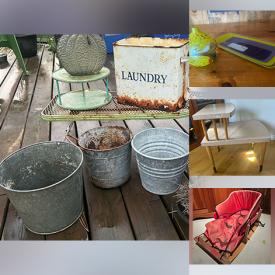MaxSold Auction: This online auction features art glass, silver & costume jewelry, yarn, small kitchen appliances, craft supplies, vintage kitchen tools, garden art, rug runner, fishing gear, farmhouse hutch, toddler toys, painting supplies, sewing machine, pet products, baby quilts, and more!