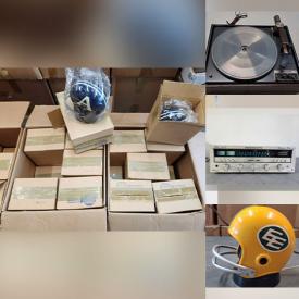 MaxSold Auction: This online auction features football helmet novelty lamps, turntables, stereo components, CDs, video game console & games, vinyl records, die-cast vehicles, vintage zither, Tom Thomson print, JEH Mac Donald print, banjo, football helmet radios, and more!