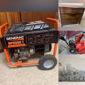 MaxSold Auction: This online auction features new toys & Lego sets, games, action figures, Batman collectibles, comics, DVDs, video game statues, Star Wars collectibles, drafting table, figurine collectibles, collector plates, room dividers, Tiffany-style shades, soapstone carving, TV, standing jewelry box, generator, snowblower, and more!