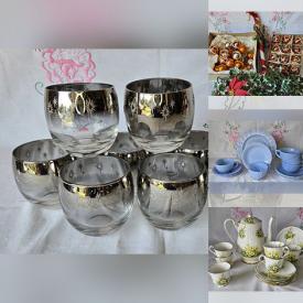 MaxSold Auction: This online auction features NIB pendant light, cookie jars, vintage figurines, art pottery, Fenton glass, S&P shakers, antique dresser box, vintage toys, art pottery, art glass, vintage kitchen tools, vintage decorative tiles, and more!