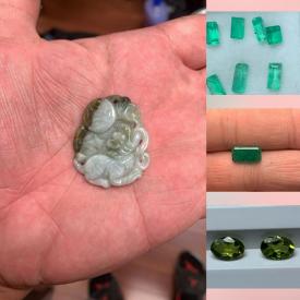 MaxSold Auction: This online auction features silver jewelry, wrist & pocket watches, carved jade,  and loose gemstones, including opals, sapphires, unakite, aventurine, emeralds, amethyst, citrines, peridot, diamonds, and more