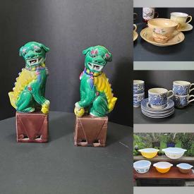 MaxSold Auction: This online auction features novelty teapots, foosball game, Foo Dog figurines, teacup/saucer sets, stein, Disney collectibles, Legos, hand puppets, Fenton glass, DVDs, art glass,  Carnival glass, cookie jar, milk glass, vinyl records, fashion dolls, toys, Hull pottery, vintage Pyrex, S&P shakers, and more!