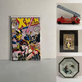 MaxSold Auction: This online auction features comics, graphic novels, decorative cabinet plates, Depression glass, oil lamp, transferware, vintage stoneware crocks, AJ Casson prints, milk glass, and more!