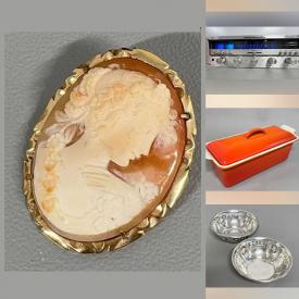 MaxSold Auction: This online auction features vintage bronze figurine, vintage wood carvings, stone sculpture, metal sculpture, art glass, perfume bottles, decorative plates, teacup/saucer sets, Royal Doulton figurine, decanter set, MCM table lamp, Swarovski jewelry, silver & gold jewelry, Sherman jewelry, stereo components, and more! n
