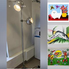 MaxSold Auction: This online auction features carved dragon table, Group of 7 prints, vintage sewing machine, Franc Marc painting, Norval Morrisseau lithograph, art glass, antique floor lamp, and more!