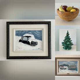 MaxSold Auction: This auction features Stained Glass, Pottery, Moorcroft Lamp, Clocks, Lamps, Dinnerware, TV, Sofa, Globe, Vases, Tea Cups, Art, Dining Set, Arm Chairs, Figurines, Dressers, Luggage,   and much much more!
