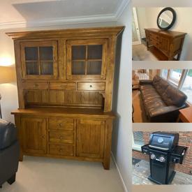 MaxSold Auction: This online auction features dining table & chairs, media consoles, leather furniture, glass/metal table, pressure washer, lawnmowers, BBQ grill, garden tools, power tool, and more!n