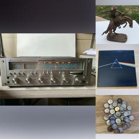 MaxSold Auction: This online auction features stereo components, gold jewelry, coins, banknotes, cuckoo clock, bronze statue, antique bubble glass frame, vinyl records, vintage radios, and more!