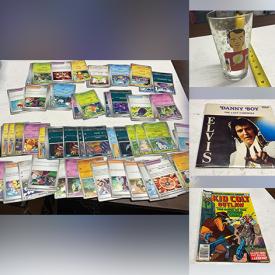 MaxSold Auction: This online auction features comics, video games, Pokémon cards, cranberry glass, die-cast vehicles, storage bin, Wilton cake pans, puzzles, vinyl records, art glass, pin collection, vintage biscuit jar, and more!