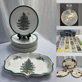MaxSold Auction: This online auction features Star Wars collectibles, decorative porcelain collectibles, handwoven baskets, vintage needlepoint embroidery, art glass, art pottery, vintage matchbook collection, vinyl records, Pokémon collectibles, wooden trains, watches, vintage perfume bottles, vintage Pyrex, decanters, and more!