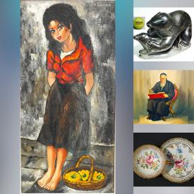 MaxSold Auction: This online auction features Andre Daude painting, soapstone sculptures, teacup/saucer set, Chinese watercolor on scroll, Inuit art, Laurent Casimir painting, wood sculpture, Marcello Febbo painting, vintage frames, and more!