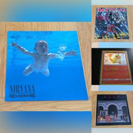 MaxSold Auction: This online auction features vinyl records, new Warhammer booster packs, Pokémon cards, and more!