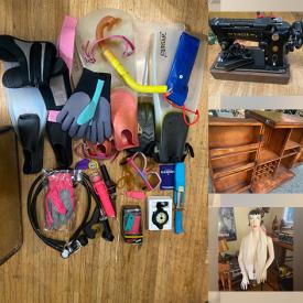 MaxSold Auction: This online auction features garden art, pet products, antique moving dolls, bikes, vintage mannequin, oil lantern, NIB die-cast vehicles, vinyl records, art glass, Carnival glass, hand tools, Legos, milk glass, costume jewellery, steins, watches, small kitchen appliances, costumes, fishing gear, vintage sewing machine, scuba gear, and more!