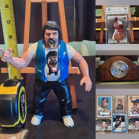 MaxSold Auction: This online auction features banknotes, cast iron bank, games, sports trading cards, Pokémon cards, comics, antique blow torches, stamps, teacup/saucer sets, art glass, antique mantle clocks, watches, drone, sports collectibles, die-cast vehicles, Star Wars collectibles, jerseys, and more!