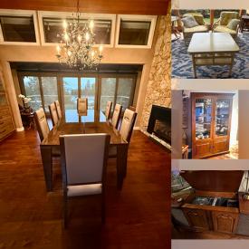 MaxSold Auction: This online auction features dining table & chairs, console table, nesting tables, rattan furniture, desk & hutch, lift recliner, curio cabinet, and more!