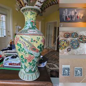 MaxSold Auction: This online auction features art pottery, art glass, Lampe Bergers, costume jewelry, watches, stamps, small kitchen appliances, Raku vase, office supplies, area rugs, bistro chairs, women’s footwear, outerwear, gloves, purses, hats, Bopla! Dishes, metal wall art, soapstone carvings, stamps, vintage glass light fixture, patio furniture, BBQ grill, pressure washer, power & hand tools, and more!\n