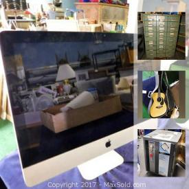 MaxSold Auction: This online auction features electric waterfall, typewriters, hub caps, microphone stand, collectible trains, tools, TV stand, vintage bicycle, animal crates, safe, electric heaters, records, sewing machine, Apple monitor, toys, storage containers, grill, DVDs, and much more!