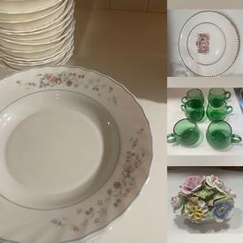 MaxSold Auction: This online auction features bedroom furniture, faux plants, throw pillows, framed wall art, vintage Arcopal dish set, planters, stoneware crocks, wine rack, monitor, sports collectibles, bed linens, garden art, printer, daybed, and more!