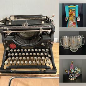 MaxSold Auction: This online auction features decorative teapot, Beswick collectibles, Toby jug, original photographs, vintage typewriters, decanter, antique sewing machine, vintage toys, art books, silver & costume jewelry, vinyl records, vintage youth books, and more!