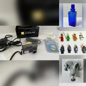 MaxSold Auction: This auction features Lego Minifigures, Digital Cameras, Army Men, Diecast Models, Dice, Collector Cards, Games, Video Games, Dinnerware, Vases, Decor, Sears Catalogs, Framed art, Boots, Books, Brass Decor, Tea Cups, Buttons, Fishing Reels and much much more!