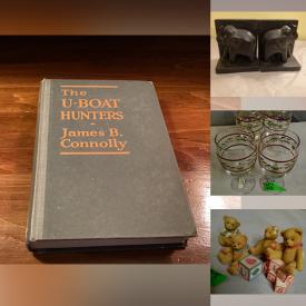 MaxSold Auction: This online auction features Barbies & accessories, DVDs, video games, costume jewelry, wooden train, puzzle, decorative plates, NIB pendant light, collector plates, Depression glass, men’s footwear, Pokémon collectibles, art glass, Fontanini clowns, costume jewelry, milk glass, mantel clock, decanter, teacup/saucer sets, vintage ashtrays, power & hand tools, Belleek, vintage bottles, brass sculpture, Carnival glass, Royal Doulton figurines, coins, tokens, souvenir spoons, Redcliff pottery, cookie jar, teacup/saucer sets, Evesham, Bunnykins, CDs, Jasperware, YA books,  hard cover books, and more!