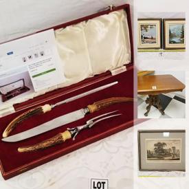 MaxSold Auction: This online auction features Wooden Table, typewriter, The Beatrix Potter Collection, porcelain dolls, Train set pieces, Bible books, chess games, Blue Mountain Pottery, hockey cards, Wedgwood china, wheelchair, German Bible, and much more!