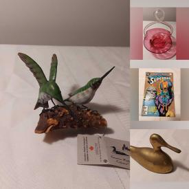 MaxSold Auction: This online auction features comics, Carnival glass, teacup/saucer sets, DVDs, pet products, trinket box, cranberry glass, carded Hot Wheels, Beauceware, vintage books, tin signs, Blue Mountain pottery, character jug, pencil sharpener collection, art glass, YA books, decorative teapot, porcelain dolls, puzzle, and more!