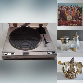 MaxSold Auction: This online auction features vintage turntables, vinyl records, cassette tapes, CDs, video games, vintage helmet radios, vintage boomboxes, Coca-Cola bottles, decorative plates, coins, soapstone carvings, clay teapots, cloisonne eggs, collector spoons, and more!