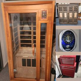 MaxSold Auction: This online auction features personal sauna, TVs, planters, room divider, bar stools, fitness gear, collector plates & spoons, garden art, patio furniture, area rugs, vinyl records, women’s clothing, adjustable bed, metal wall art, bottle stopper collection, DVDs, CDs, teak furniture, vanity, washer, dryer, small kitchen appliances, Hammond organ, leather recliners, teacup/saucer sets, steins, rolling toolchest, power & hand tools, refrigerators, NAO Lladro figurines, stereo system, garden tools, hideaway bed, and much, much, more!!!