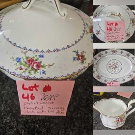 MaxSold Auction: This online auction features Royal Doulton figurine, collector plates, Depression glass, Bunnykins, Toby jugs, teacup/saucer sets, crafting books, silver & jewelry, and more!\n