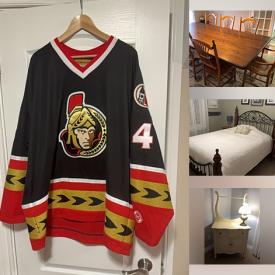 MaxSold Auction: This online auction features wine rack, computer desk, antique washstands, toddler bed & toys, power tools, stool, floor candle holders, jersey, sleigh bed, small kitchen appliance, women’s clothing, room divider, DVDs, and more!