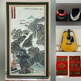 MaxSold Auction: This online auction features vintage Asian watercolor, vintage Japanese woodblock print, Tom Thomson prints, stained glass suncatcher, art glass, antique Chinese humidor, coins, costume jewelry, Swarovski figurine, carved wood mask, guitar, Royal Doulton figurine, teacup/saucer sets, vintage clay teapot, stone sculptures, wire art sculpture, Blue Mountain pottery, and more!