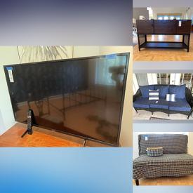 MaxSold Auction: This online auction features armless settee, Chinese lacquered armoire, dining table, desk, metal sculptures, baskets, printer, planters, garden art, wicker furniture, small kitchen appliances, room divider, TVs, metal wall art, pet products, graphic novels, costume jewelry, canning jars, patio furniture, and more!