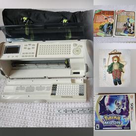 MaxSold Auction: This auction features Jackets, Japanese Books, Chaps, Scarves, Shoes, Plush Toys, Figurines, LPs, Luggage, Frames, Cricut Expression,  Vintage Noise Makers, Magazines, Clocks,  Ephemera , Craft Supplies, Rubber Stamps, Duct Tape, Clothing,  Skillet, DVDs, Dolls, Storage Chest, Baskets and much much more!