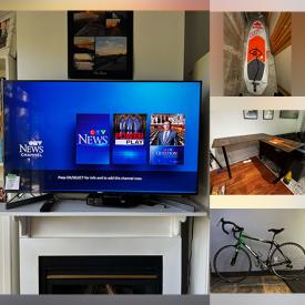 MaxSold Auction: This online auction features small kitchen appliances, TV, standing desk, air purifier, puzzles, men’s footwear, fitness gear, bar stools, area rug, live plants, inflatable paddleboard, bike, pet products, watch, and more!