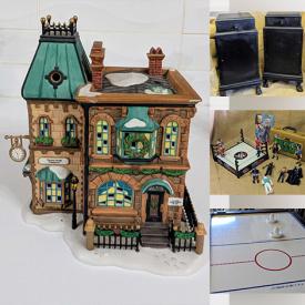 MaxSold Auction: This online auction features small kitchen appliances, planters, garden art, mini pool table, games, NIB power tool, sunburst mirror, fitness gear, perfume bottles, church pew, toys, camping gear, garden tools, collector plates, model kits, Fontanini figurines, power & hand tools, air hockey table, Dept 56 buildings, sports collectibles, exercise equipment, fabric, women’s clothing &  footwear, storage tubs, Barbies & accessories, and more!