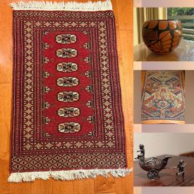 MaxSold Auction: This online auction features jewelry, vintage stationary, dinnerware, vintage pottery, books, kitchen appliances,  vintage sculptures, bedroom furniture, lamps, rugs, planters, patio furniture, framed prints, and much, much, more!!!!