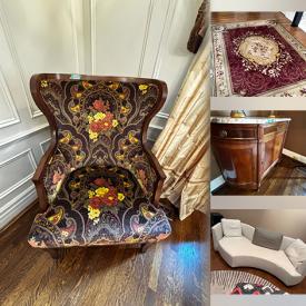 MaxSold Auction: This online auction features wall mirrors, baby grand piano, metal/glass tables, chaise lounge, antique side table, sofas, dining tables & chairs, leather furniture, area rugs, TVs, wine cooler, canvas wall art, decorative pillows, DVDs, watches, and more!