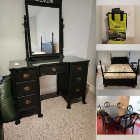 MaxSold Auction: This online auction features women’s clothing & footwear, purses & hats, outerwear, beauty appliances, exercise equipment, papasan chair, TVs, home electronics, dehumidifier, heaters, home health aids, office supplies, printer, coins, Mary Nunn watercolours, bar stools, vintage Pyrex, stone carvings, Hoselton sculpture, teacup/saucer sets, stereo components, CDs, DVDs, pet products, silver, gold, & costume jewelry, small kitchen appliances, art glass, vanity, games, rattan chairs, fitness gear, storage tubs, vinyl records, humidifier, rugs & mats, crocks, power & hand tools, utility shelving, painting supplies, garden tools, mini fridge, solar lights, ladders, snow shoes, bird feeders, planters, BBQ grills patio furniture, birdbaths, and much, much, more!!!