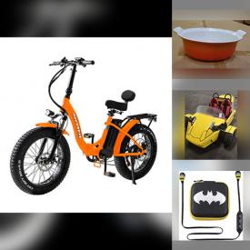 MaxSold Auction: This online auction features garden tools, fitness gear, pet products, women’s clothing, video games, toys, DVDs, new inflatable paddleboards, new air purifier, electric ATV, electric bikes, gas-powered go-kart, wheelchair, inflatable hovercraft, arcade machine, cryptocurrency miners, new trampoline, small kitchen appliances, skateboard, standing desk converter, art & craft supplies, sports collectibles, games, webcam, new beauty products, adult scooters, and more!